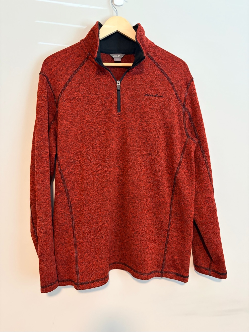 Eddie Bauer Quarter-Zip Heathered Red Pullover